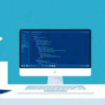 Clean desk workspace with laptop displaying code editor interface, representing web application development
