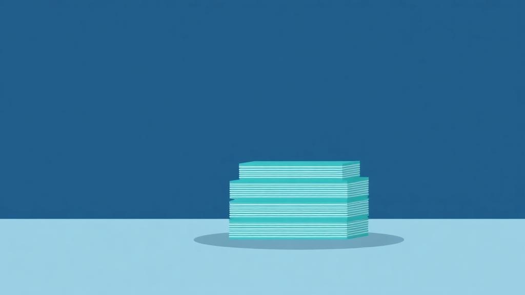 Stacked budget cards and pricing tiers illustrated in deep blue and bright teal with geometric elements